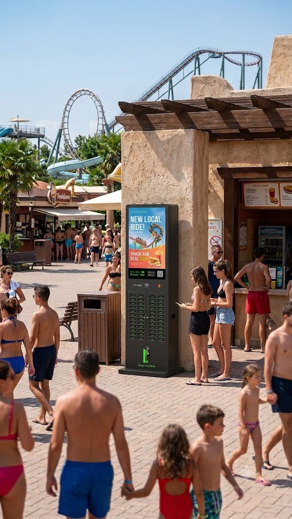 Vybe Station in parco divertimenti vicino a snack bar