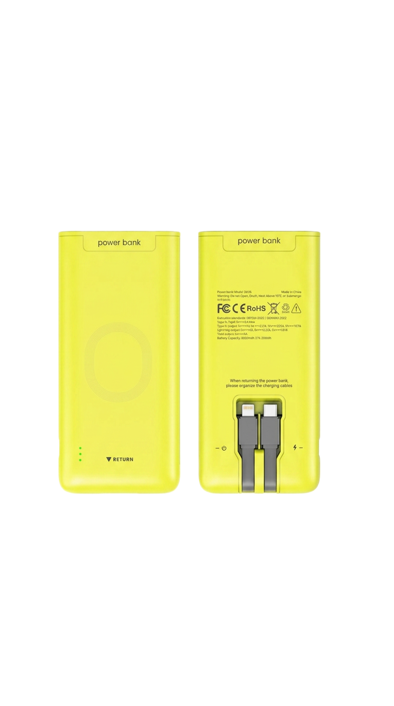 Powerbank Vybe con cavi USB-C e Lightning integrati